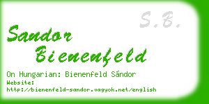 sandor bienenfeld business card